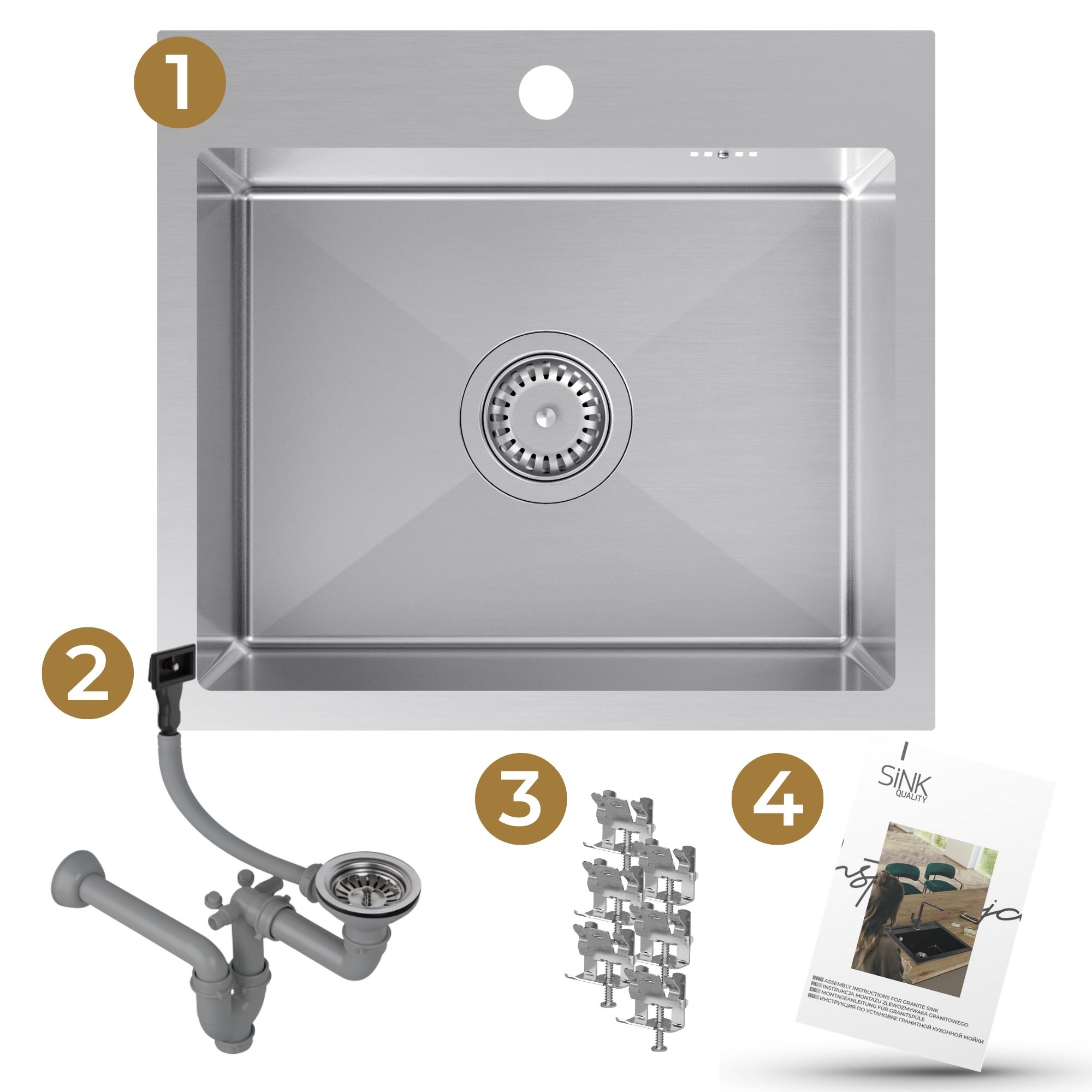 Zlew stalowy COLE 100